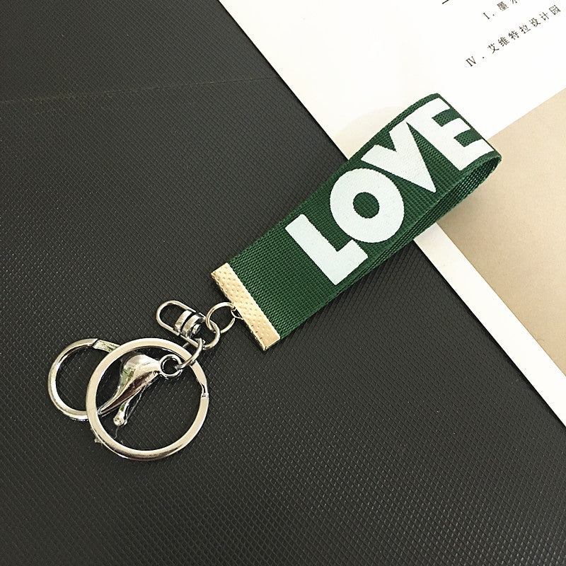 Wholesale English Alphabet LOVE Ribbon Keychains